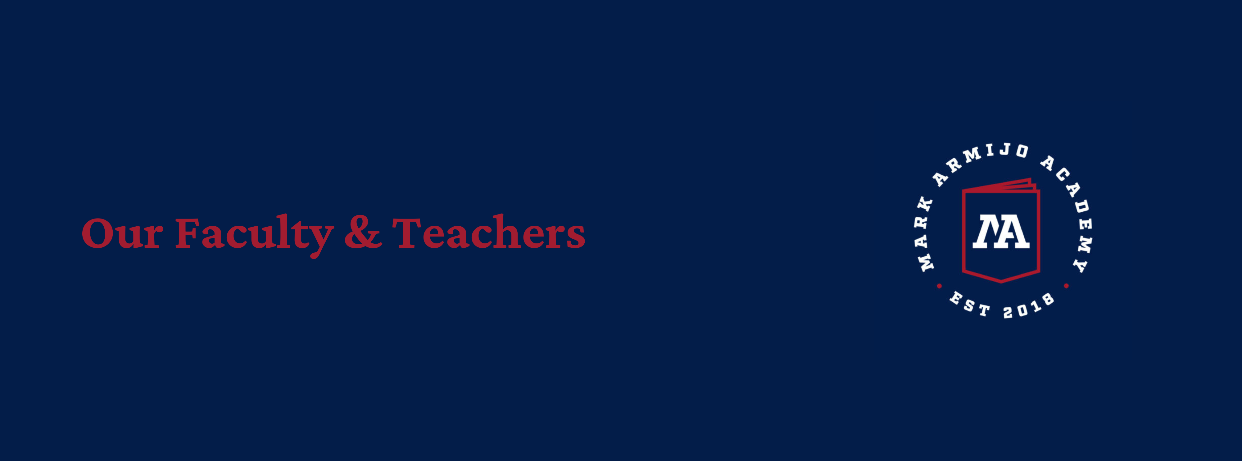 Website banner "Our Faculty & Teachers"